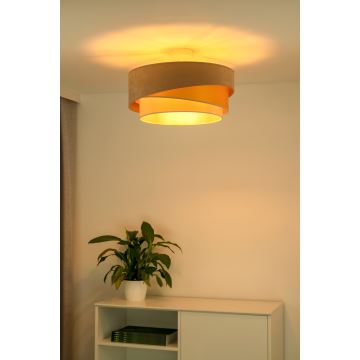 Duolla - Bevestigde hanglamp KOBO 1xE27/15W/230V diameter 45 cm beige/goud/crème