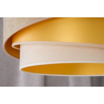 Duolla - Bevestigde hanglamp KOBO 1xE27/15W/230V diameter 45 cm beige/goud/crème