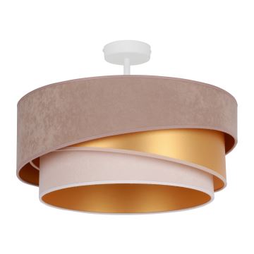 Duolla - Bevestigde hanglamp KOBO 1xE27/15W/230V diameter 45 cm beige/goud/crème