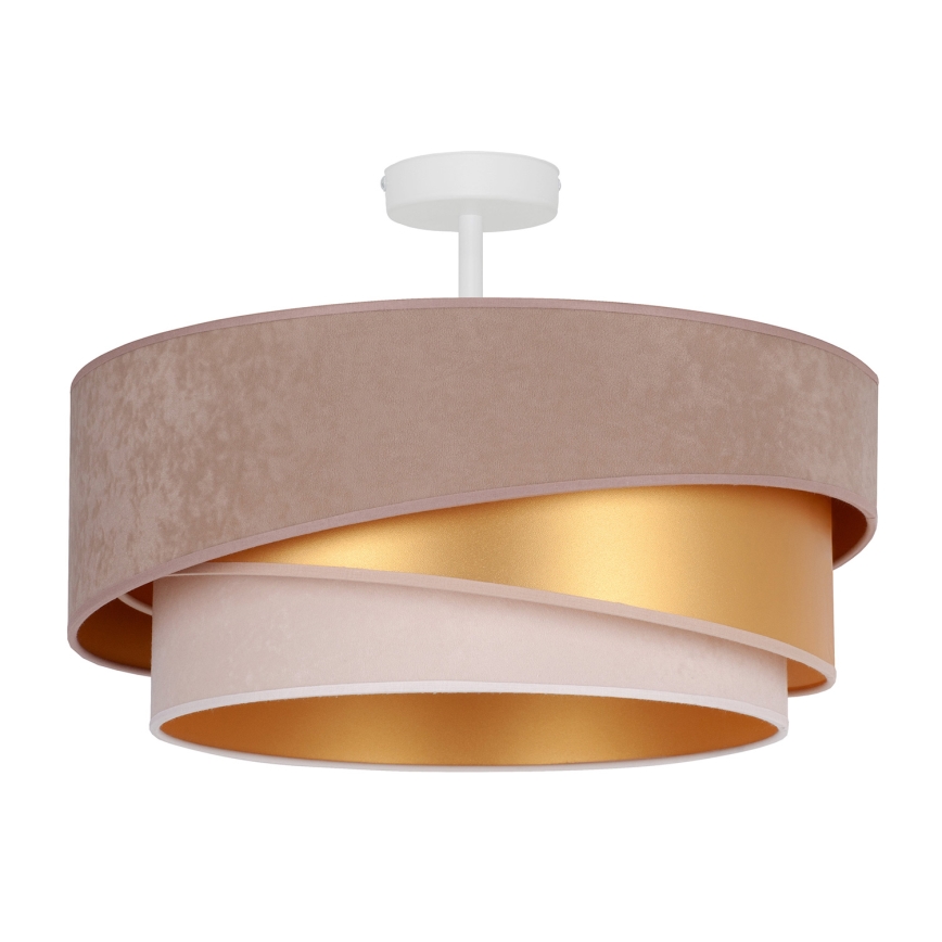 Duolla - Bevestigde hanglamp KOBO 1xE27/15W/230V diameter 45 cm beige/goud/crème