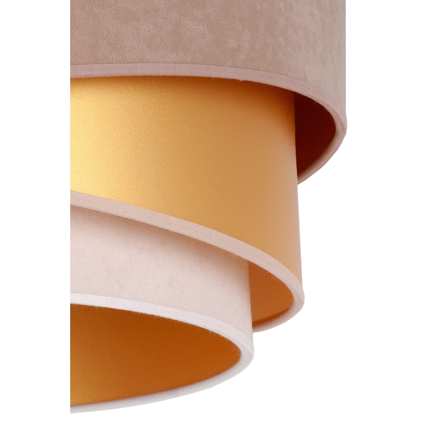 Duolla - Bevestigde hanglamp KOBO 1xE27/15W/230V diameter 45 cm beige/goud/crème