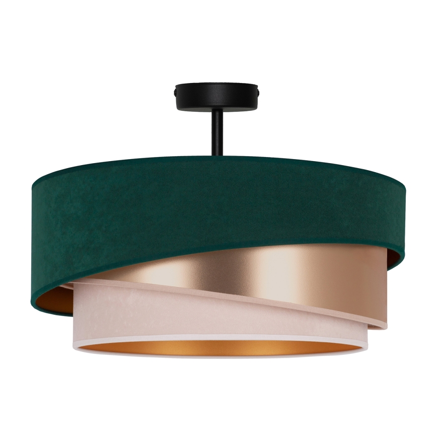 Duolla - Bevestigde hanglamp KOBO 1xE27/15W/230V diameter 45 cm groen/goud/crème