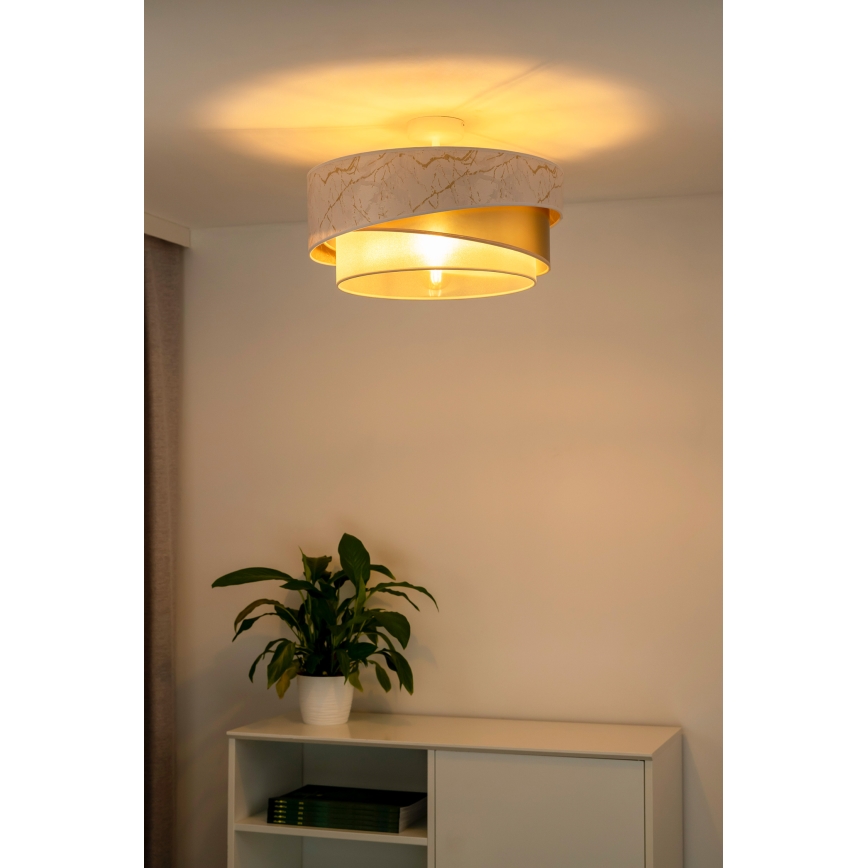 Duolla - Bevestigde hanglamp KOBO 1xE27/15W/230V diameter 45 cm wit/goud