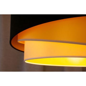 Duolla - Bevestigde hanglamp KOBO 1xE27/15W/230V diameter 45 cm zwart/goud/crème