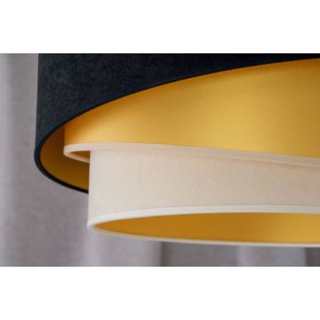 Duolla - Bevestigde hanglamp KOBO 1xE27/15W/230V diameter 45 cm zwart/goud/crème