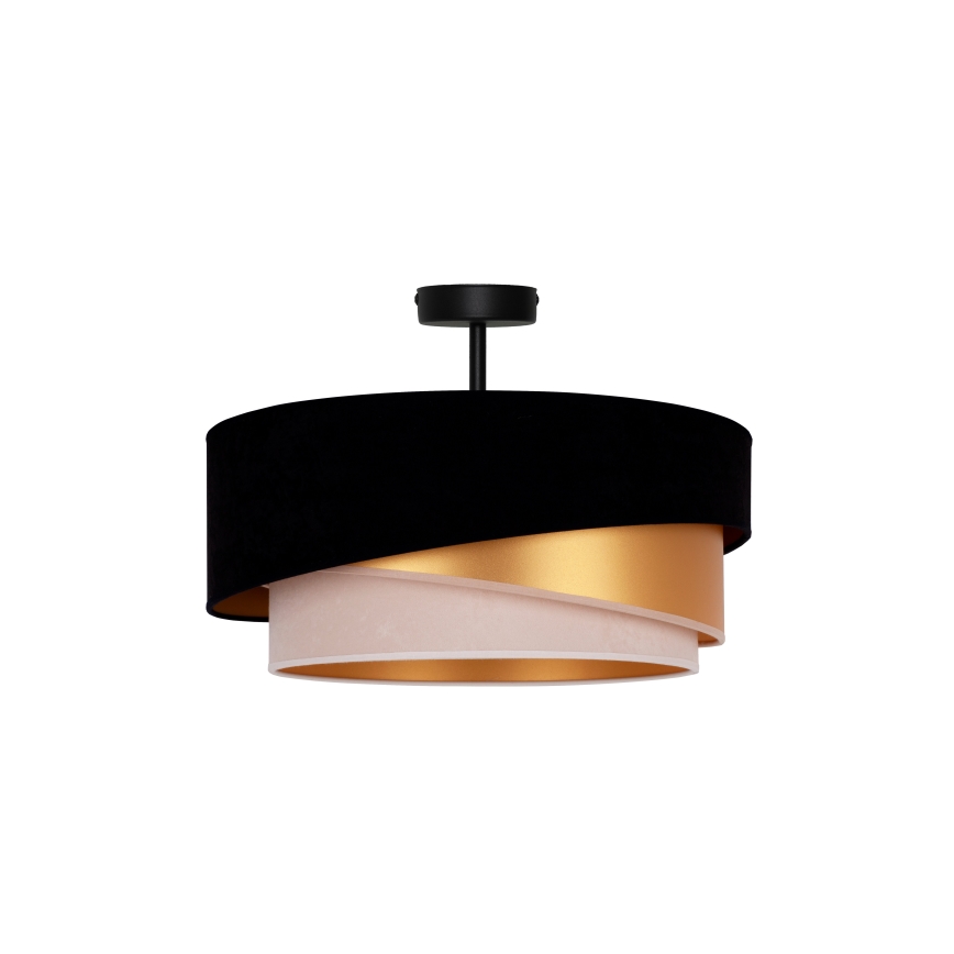 Duolla - Bevestigde hanglamp KOBO 1xE27/15W/230V diameter 45 cm zwart/goud/crème