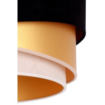 Duolla - Bevestigde hanglamp KOBO 1xE27/15W/230V diameter 45 cm zwart/goud/crème