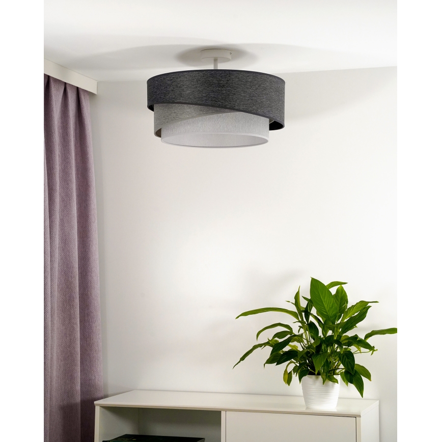 Duolla - Bevestigde hanglamp KOBO 1xE27/15W/230V grijs/wit