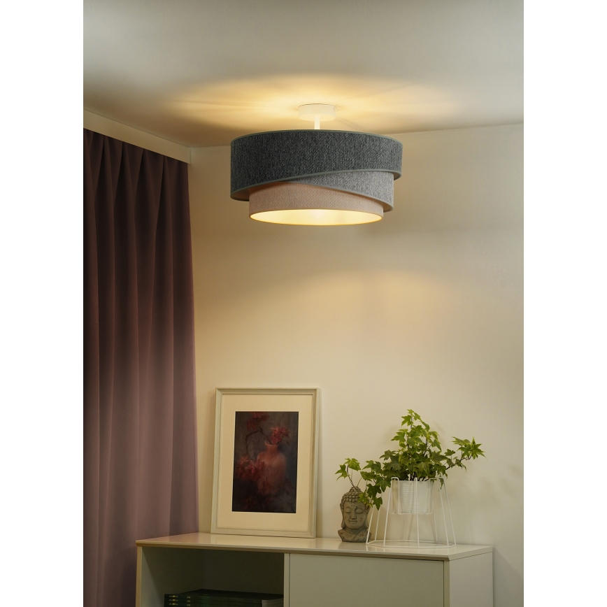 Duolla - Bevestigde hanglamp KOBO ECO RECYCLING 1xE27/15W/230V groen/grijs/crème