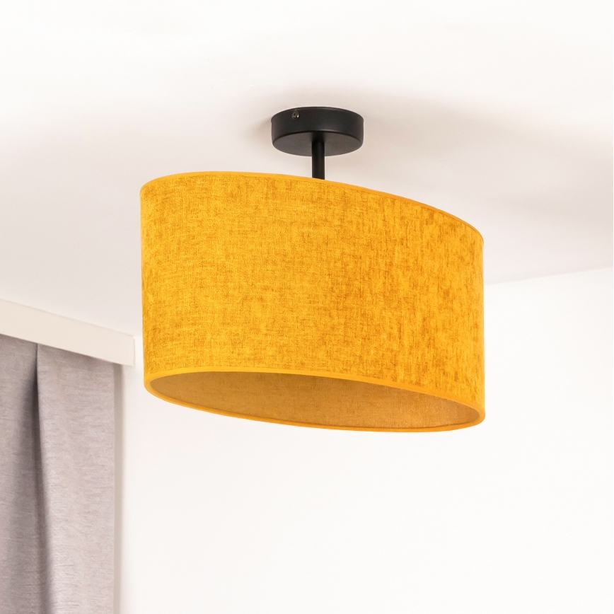 Duolla - Bevestigde hanglamp OVAL 1xE27/15W/230V bruin