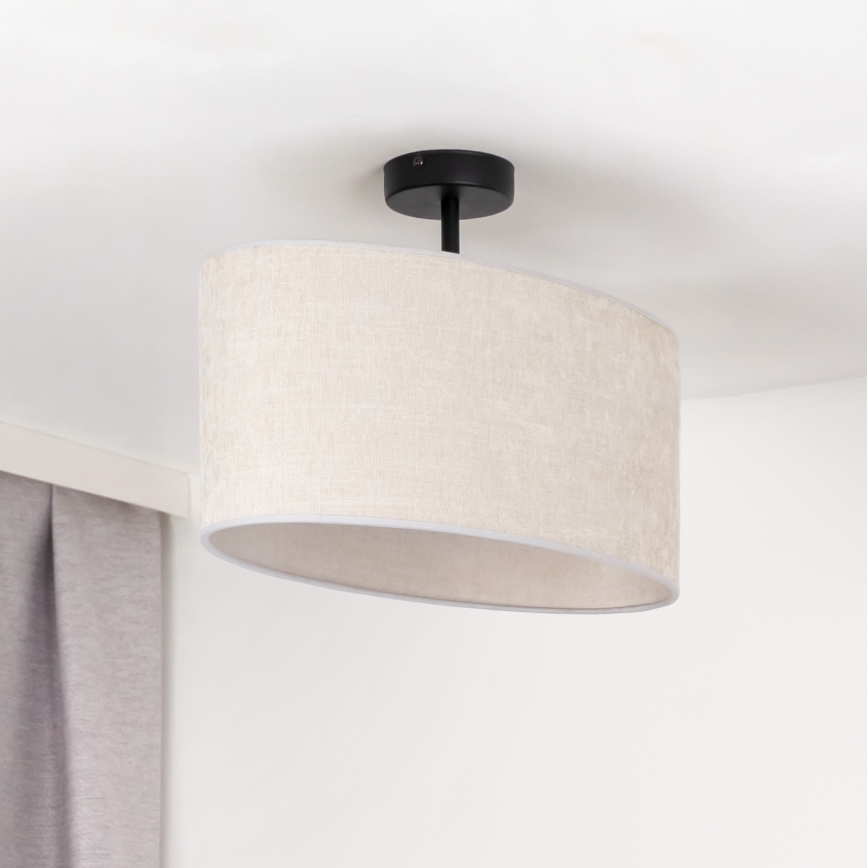 Duolla - Bevestigde hanglamp OVAL 1xE27/15W/230V grijs