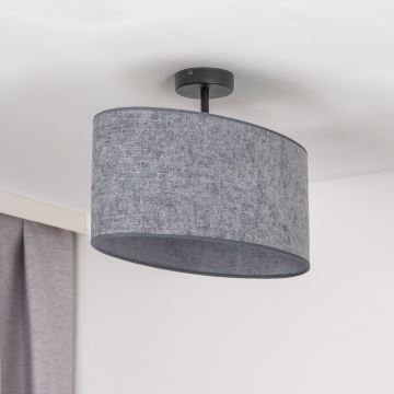 Duolla - Bevestigde hanglamp OVAL 1xE27/15W/230V grijs