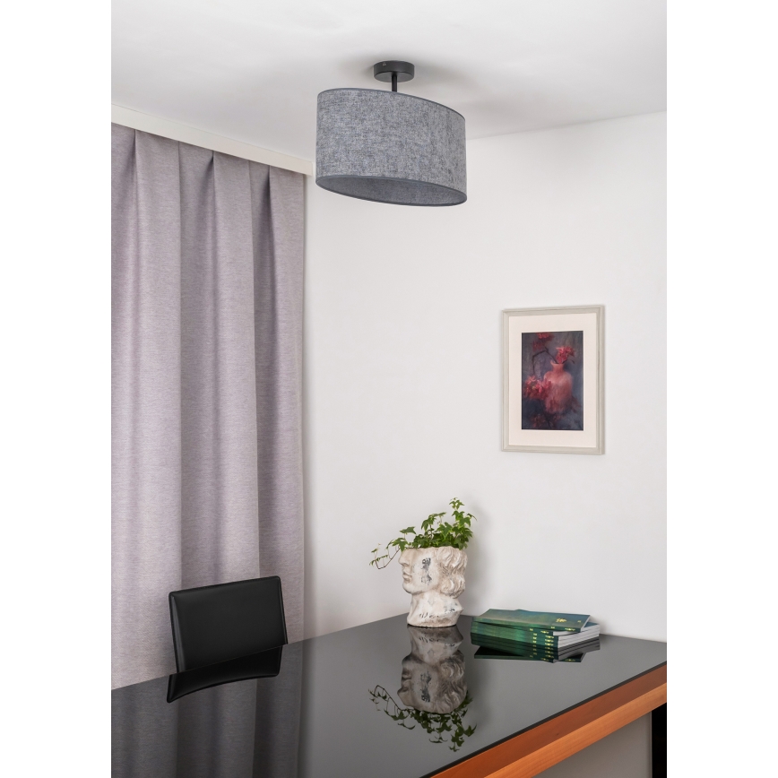 Duolla - Bevestigde hanglamp OVAL 1xE27/15W/230V grijs