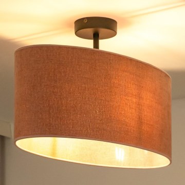 Duolla - Bevestigde hanglamp OVAL 1xE27/15W/230V roze