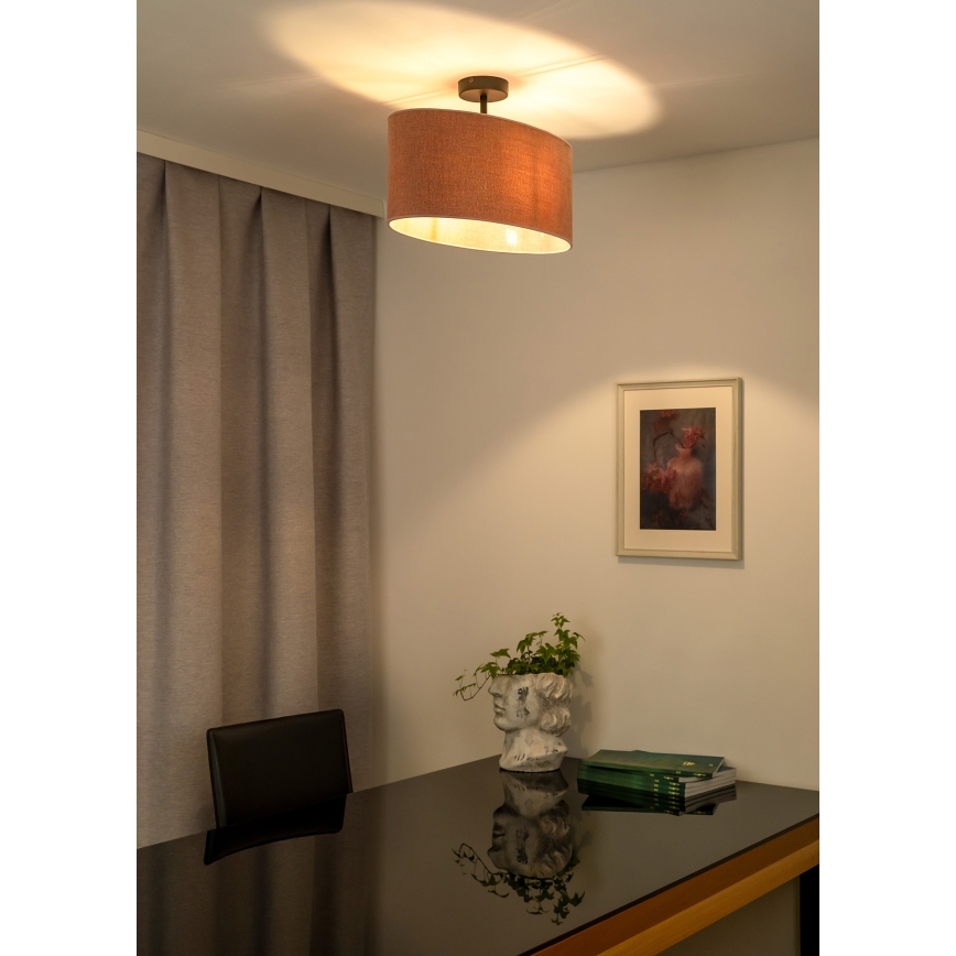 Duolla - Bevestigde hanglamp OVAL 1xE27/15W/230V roze