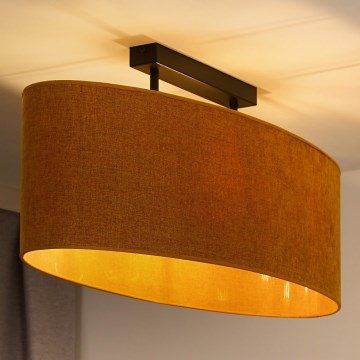 Duolla - Bevestigde hanglamp OVAL 2xE27/15W/230V bruin