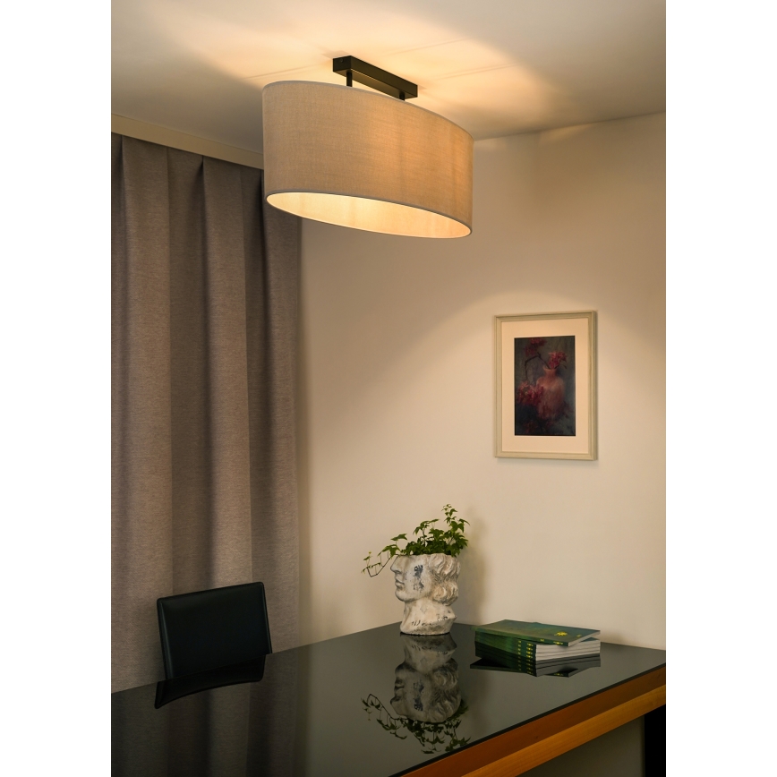 Duolla - Bevestigde hanglamp OVAL 2xE27/15W/230V grijs