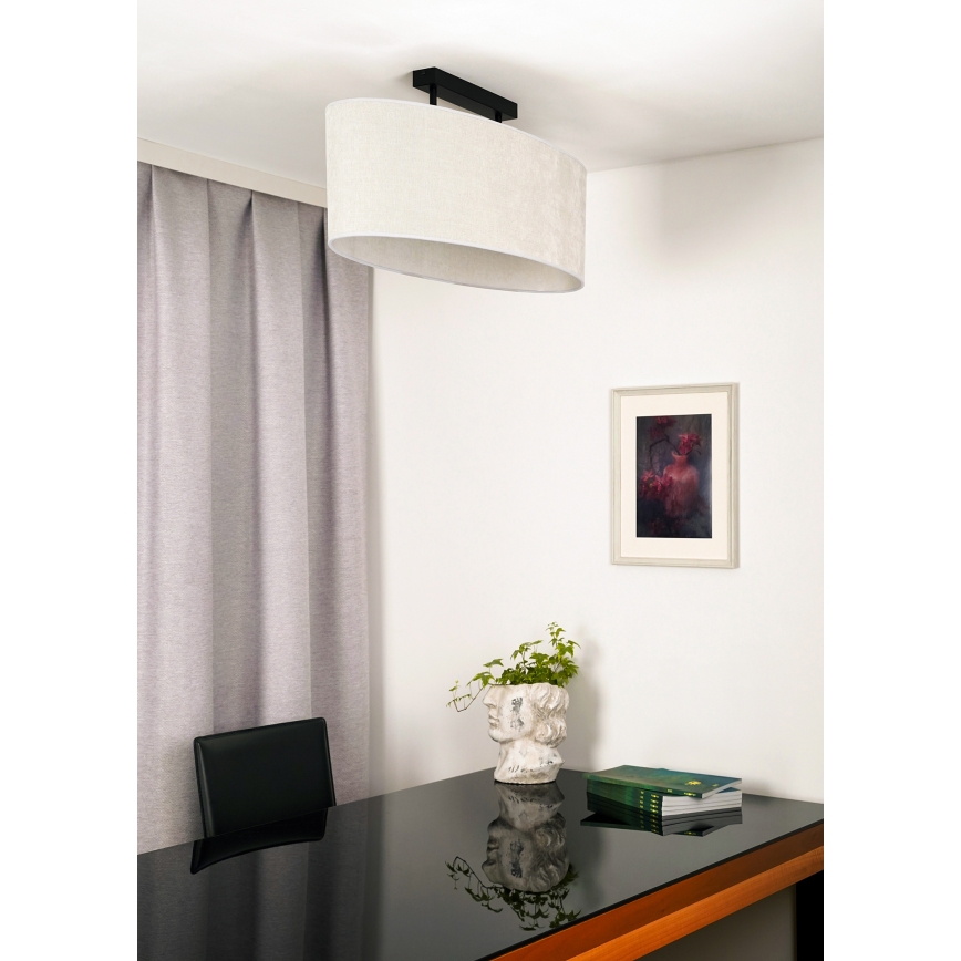 Duolla - Bevestigde hanglamp OVAL 2xE27/15W/230V grijs