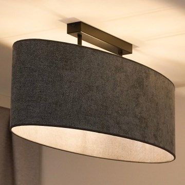 Duolla - Bevestigde hanglamp OVAL 2xE27/15W/230V grijs