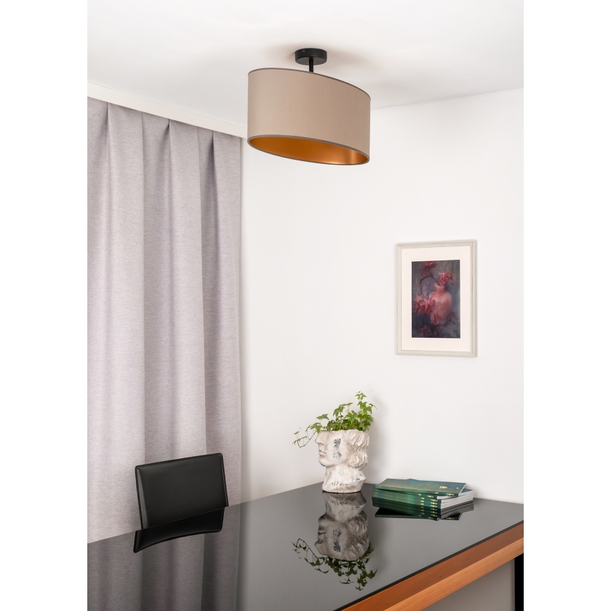 Duolla - Bevestigde hanglamp OVAL VEGAN 1xE27/15W/230V beige