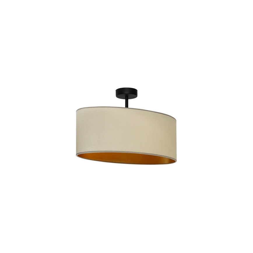 Duolla - Bevestigde hanglamp OVAL VEGAN 1xE27/15W/230V beige