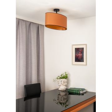 Duolla - Bevestigde hanglamp OVAL VEGAN 1xE27/15W/230V bruin