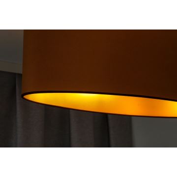 Duolla - Bevestigde hanglamp OVAL VEGAN 1xE27/15W/230V bruin