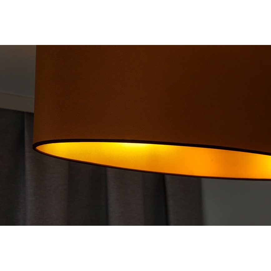 Duolla - Bevestigde hanglamp OVAL VEGAN 1xE27/15W/230V bruin