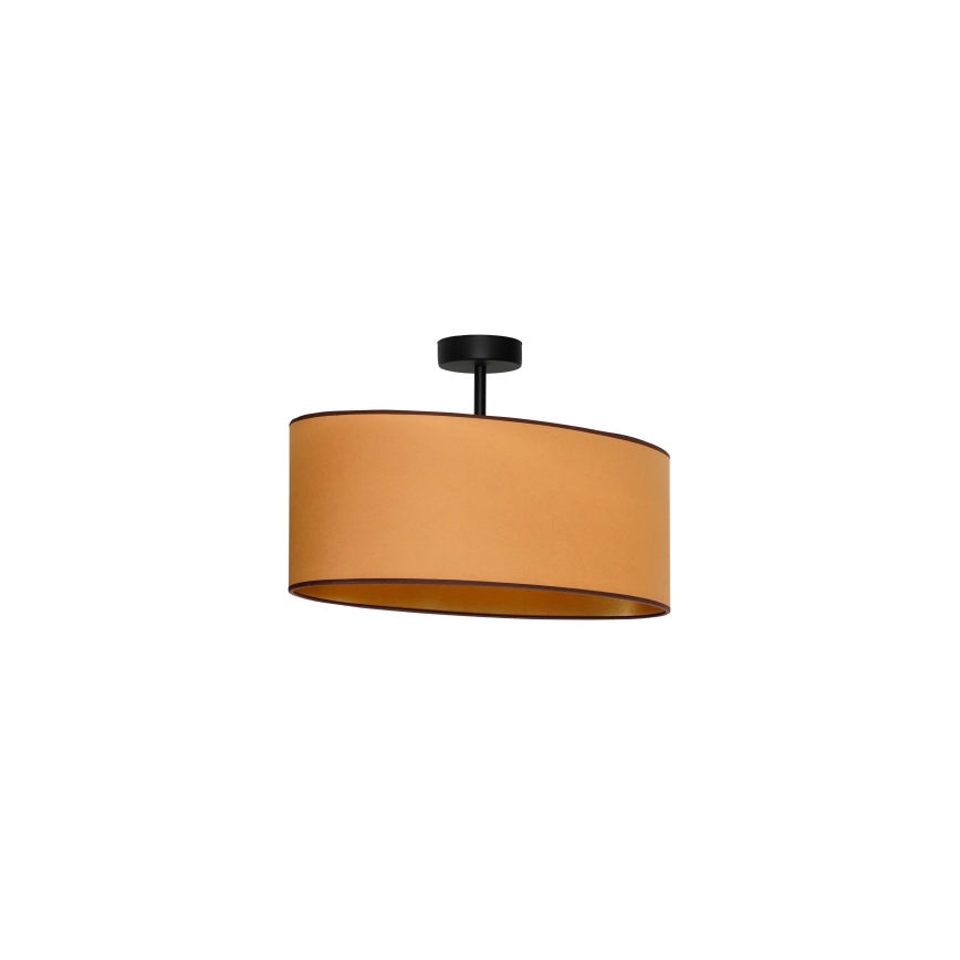 Duolla - Bevestigde hanglamp OVAL VEGAN 1xE27/15W/230V bruin