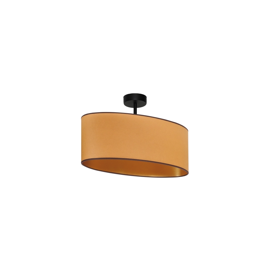 Duolla - Bevestigde hanglamp OVAL VEGAN 1xE27/15W/230V bruin