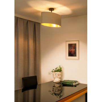 Duolla - Bevestigde hanglamp OVAL VEGAN 1xE27/15W/230V crème