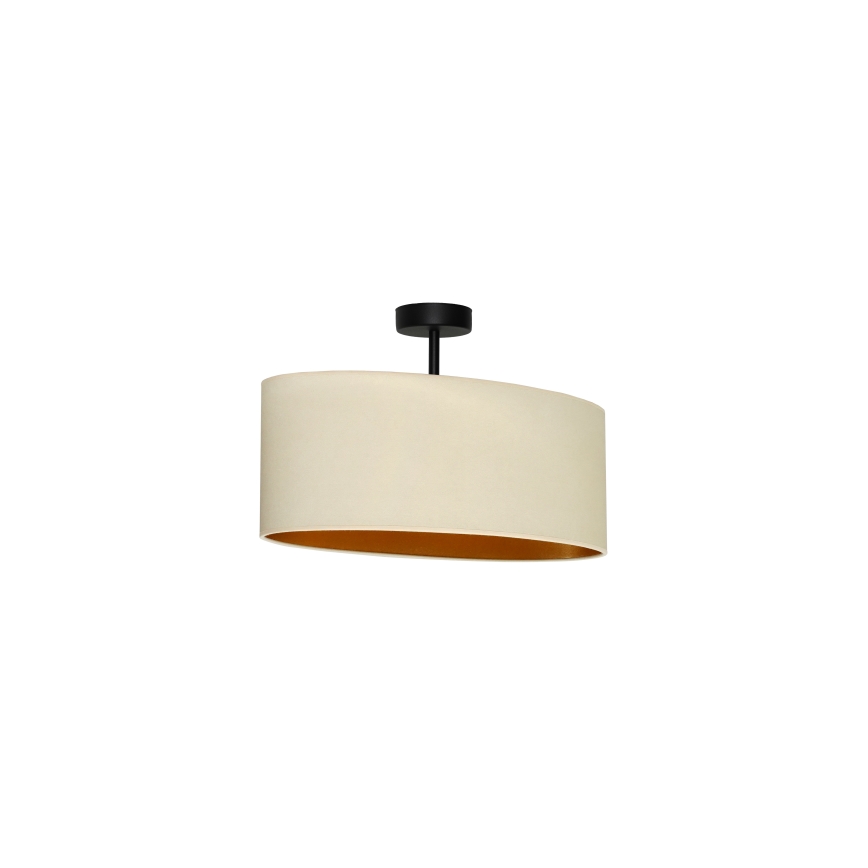 Duolla - Bevestigde hanglamp OVAL VEGAN 1xE27/15W/230V crème