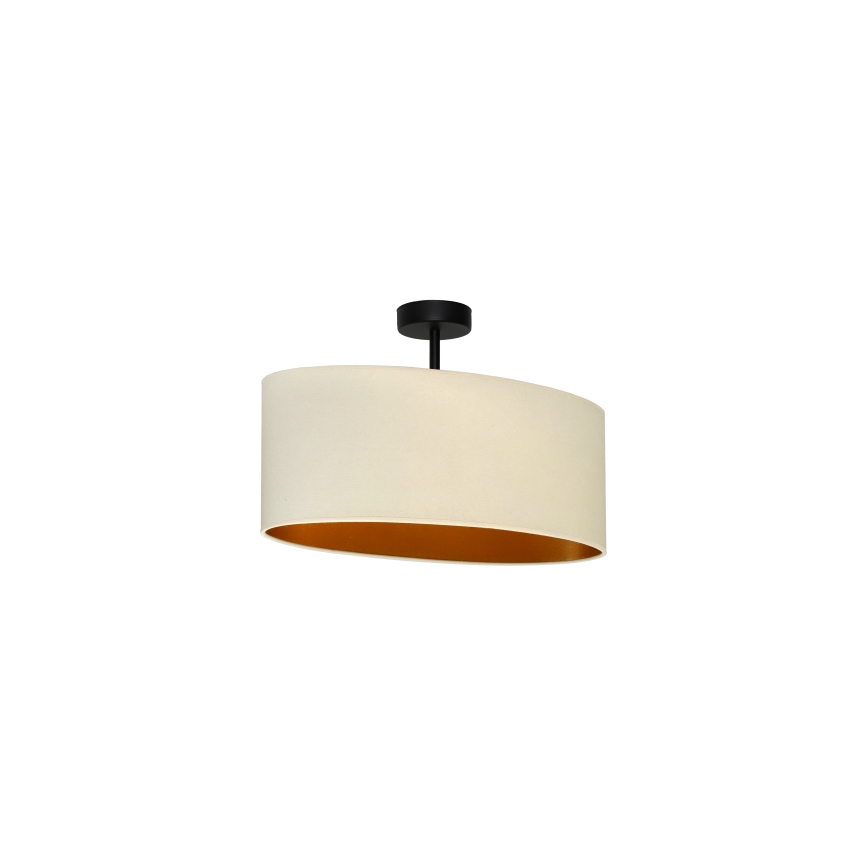 Duolla - Bevestigde hanglamp OVAL VEGAN 1xE27/15W/230V crème