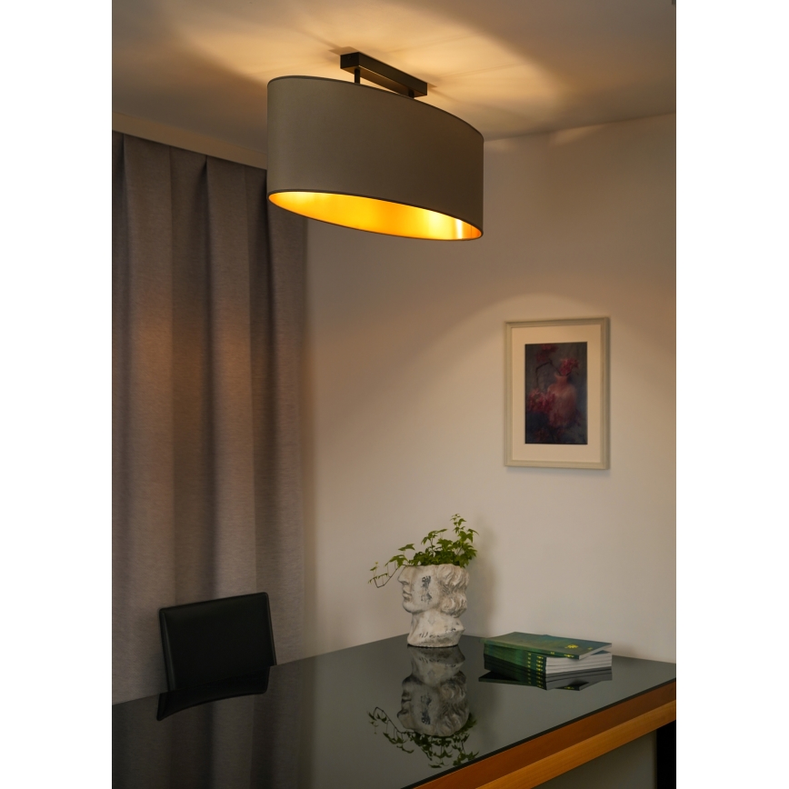 Duolla - Bevestigde hanglamp OVAL VEGAN 2xE27/15W/230V beige