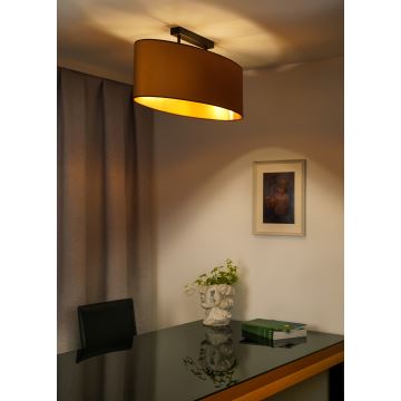 Duolla - Bevestigde hanglamp OVAL VEGAN 2xE27/15W/230V bruin