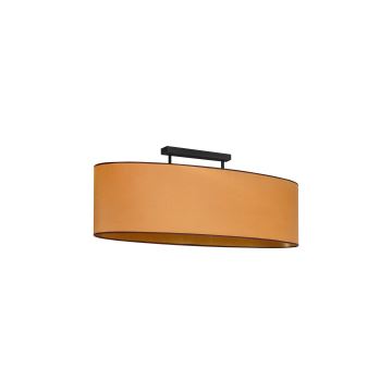 Duolla - Bevestigde hanglamp OVAL VEGAN 2xE27/15W/230V bruin