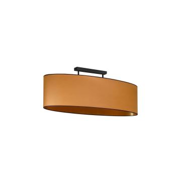 Duolla - Bevestigde hanglamp OVAL VEGAN 2xE27/15W/230V bruin