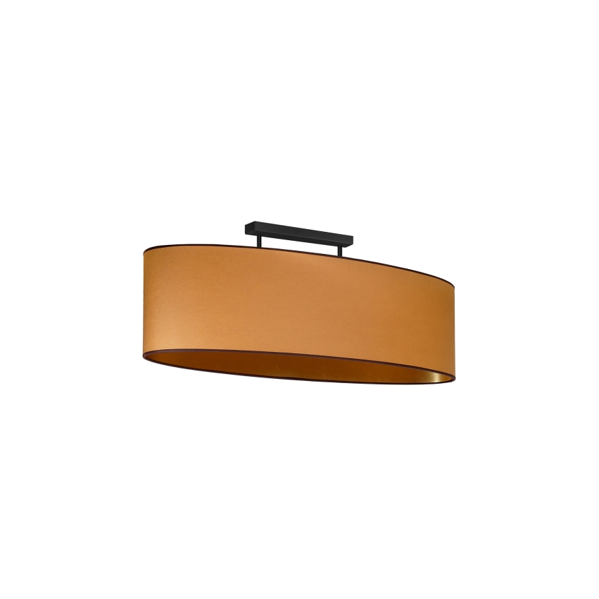 Duolla - Bevestigde hanglamp OVAL VEGAN 2xE27/15W/230V bruin