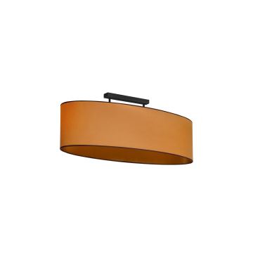 Duolla - Bevestigde hanglamp OVAL VEGAN 2xE27/15W/230V bruin