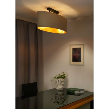 Duolla - Bevestigde hanglamp OVAL VEGAN 2xE27/15W/230V crème