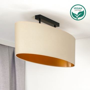 Duolla - Bevestigde hanglamp OVAL VEGAN 2xE27/15W/230V crème