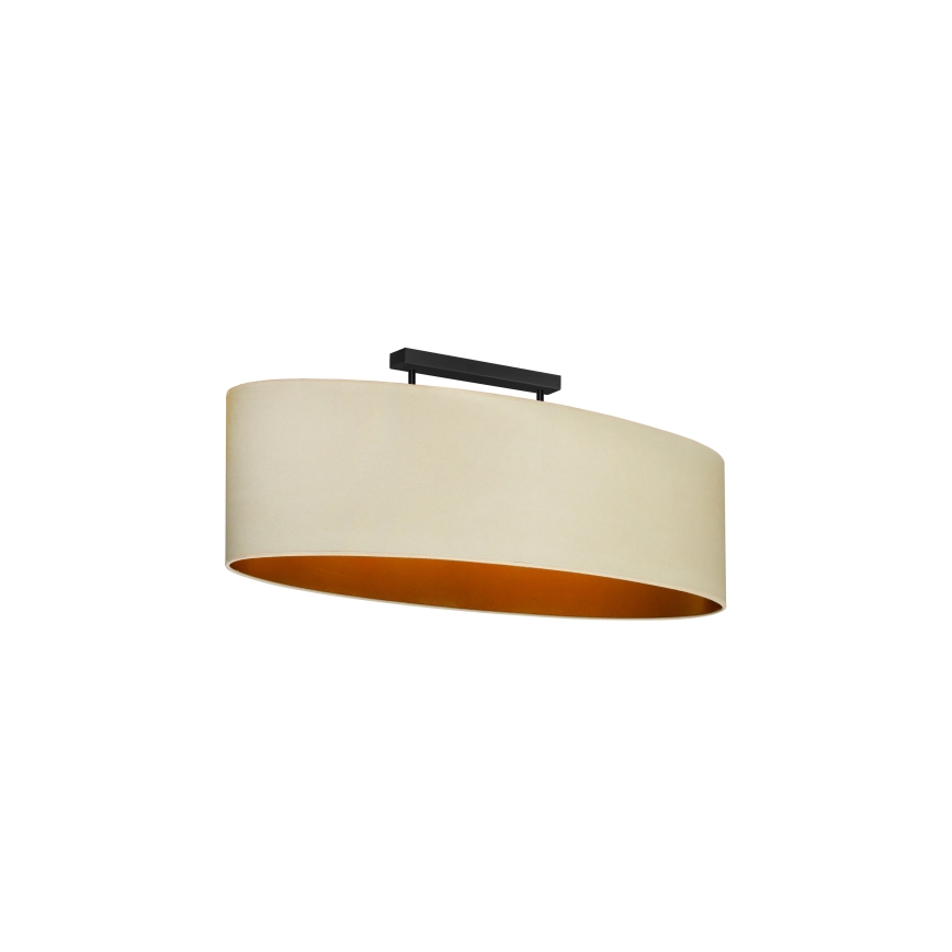 Duolla - Bevestigde hanglamp OVAL VEGAN 2xE27/15W/230V crème