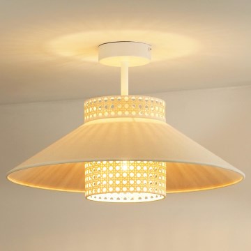 Duolla - Bevestigde hanglamp RIO RATTAN 1xE27/15W/230V beige/rotan