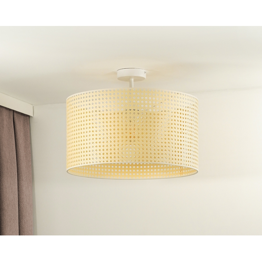 Duolla - Bevestigde hanglamp ROLLER RATTAN 1xE27/15W/230V beige