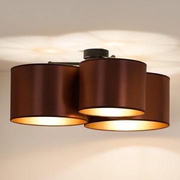 Duolla - Bevestigde hanglamp ROLLER TRIO SHINY 3xE27/15W/230V koper/goud