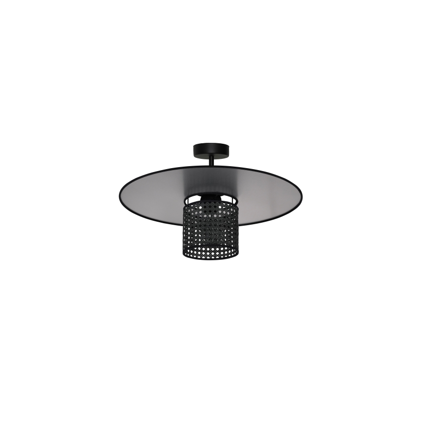 Duolla - Bevestigde hanglamp TOKYO RATTAN 1xE27/15W/230V zwart/zilver