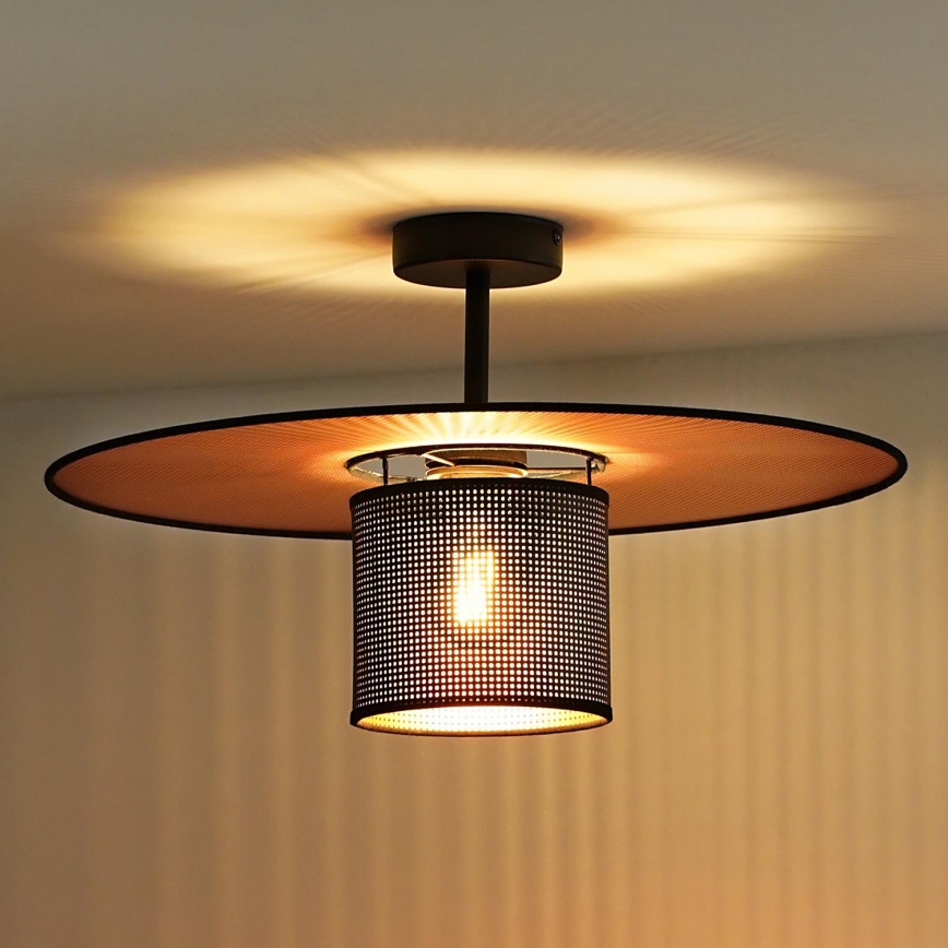 Duolla - Bevestigde hanglamp TOKYO SHINY 1xE27/15W/230V zwart/koper