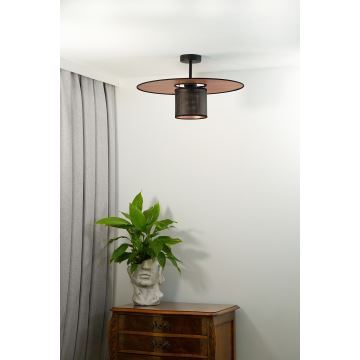 Duolla - Bevestigde hanglamp TOKYO SHINY 1xE27/15W/230V zwart/koper