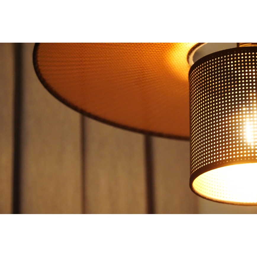 Duolla - Bevestigde hanglamp TOKYO SHINY 1xE27/15W/230V zwart/koper