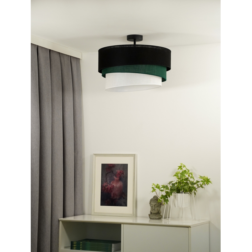 Duolla - Bevestigde hanglamp TRIO 1xE27/15W/230V zwart/groen/wit